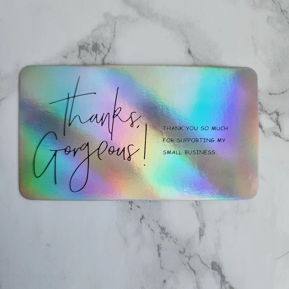 ♥️ 5x25 / 45 Thank Pieces holographic  Thank you cards